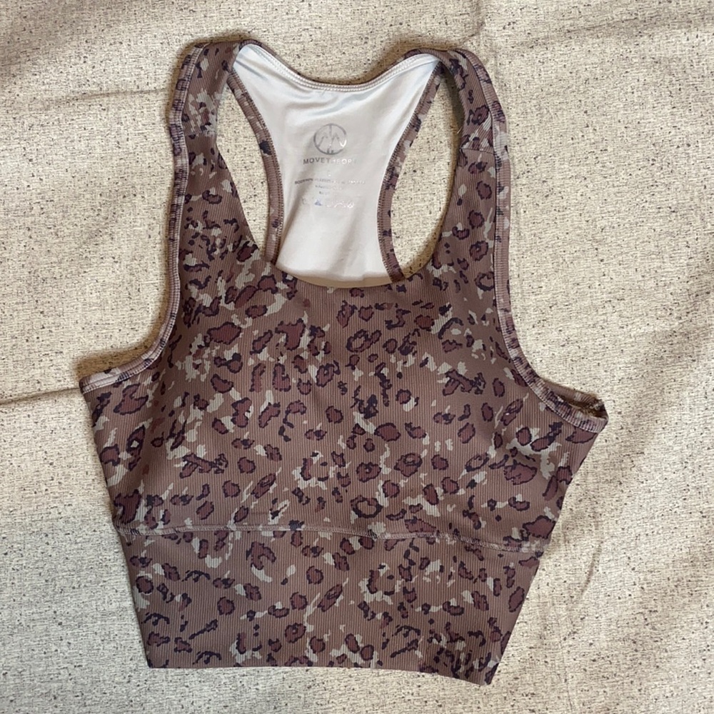 Movetheory Brown Leopard Print Sports Bra